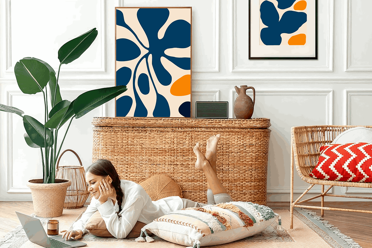 Set of abstract Blue Yellow Flower, a Decorative Illustration by Vibrand Studio (Photo 6 of 8)