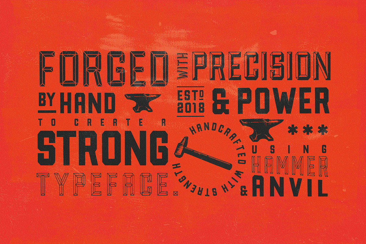 Forged Font Family preview 2