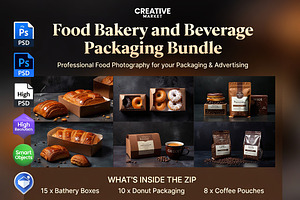 Food Bakery Beverage Pack Mockups