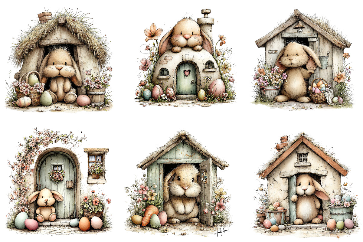 Easter Bunny House Clipart, an Illustration by Dream Creation (Photo 4 of 6)
