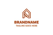 Letter A Home Line Logo, a Branding & Logo Template by Pray Art Design Studio (Thumbnail 1 of 2)