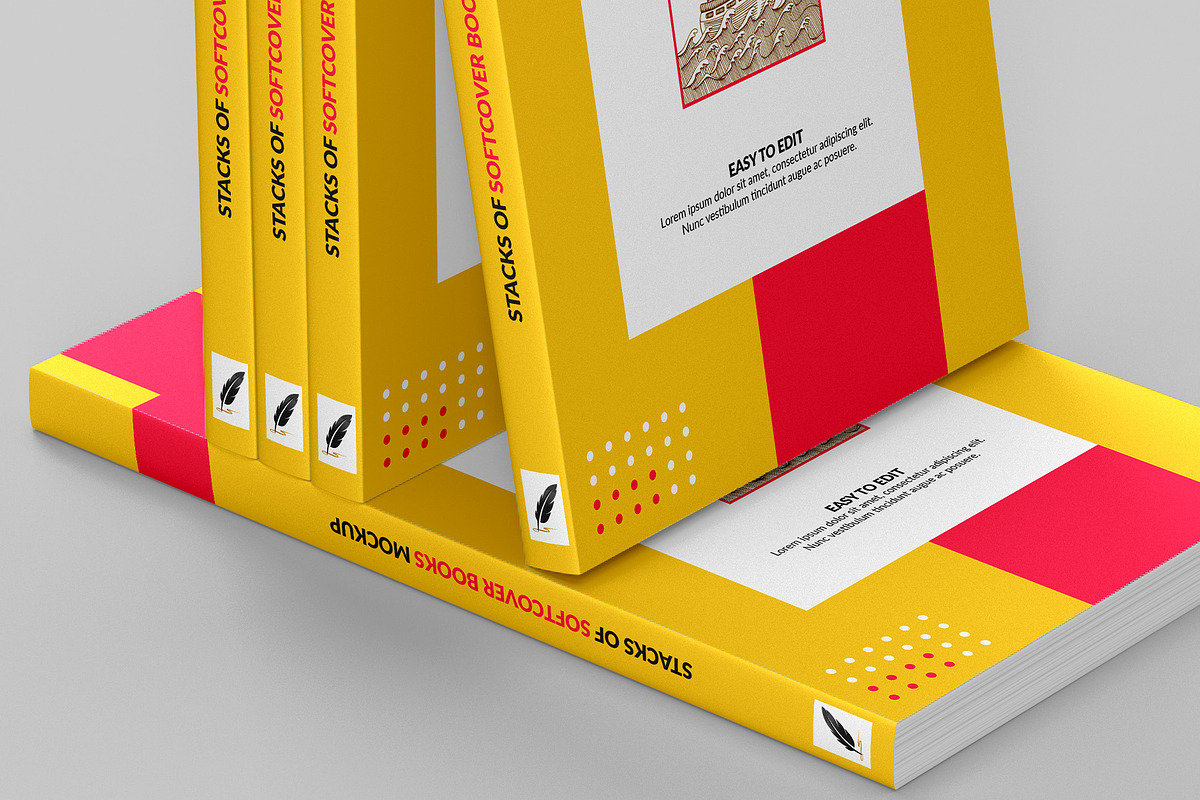 Stacks of Softcover Books Mockup, a Books & Magazine Mockup by Illusiongraphic (Photo 17 of 19)
