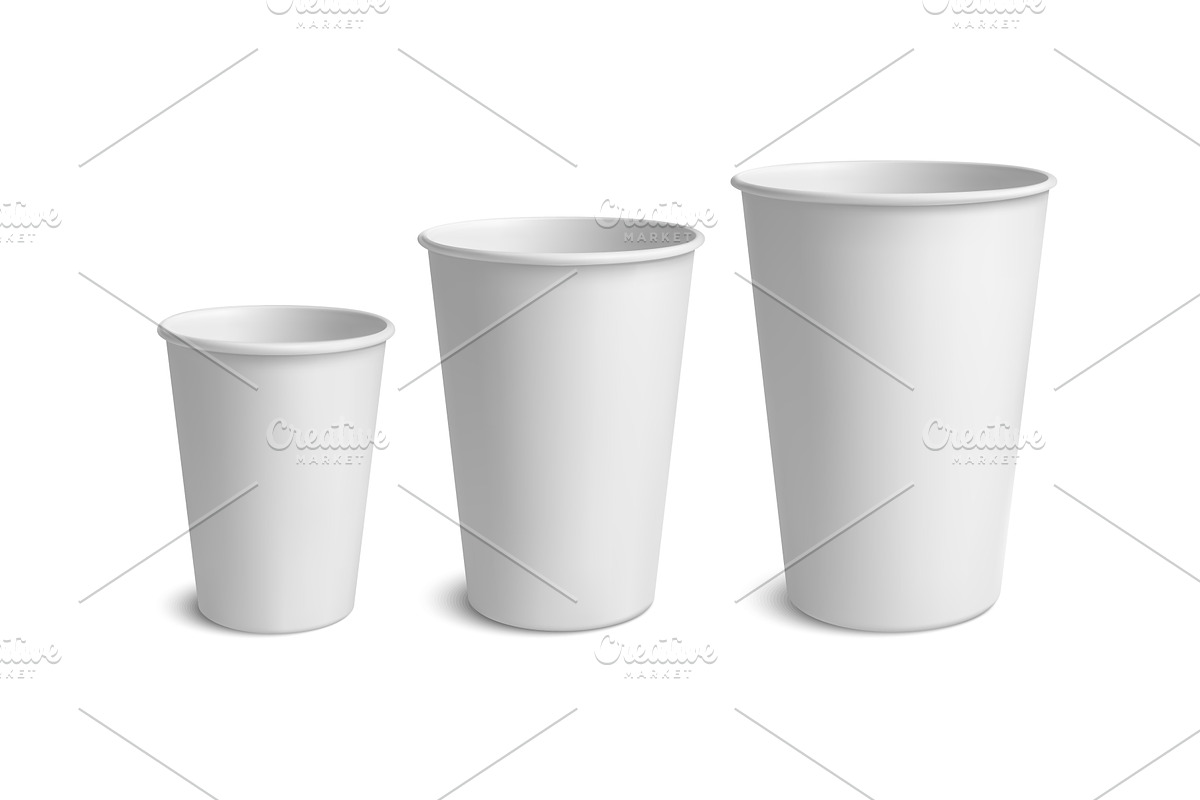 3D disposable paper cups for, an Illustration by Frogella