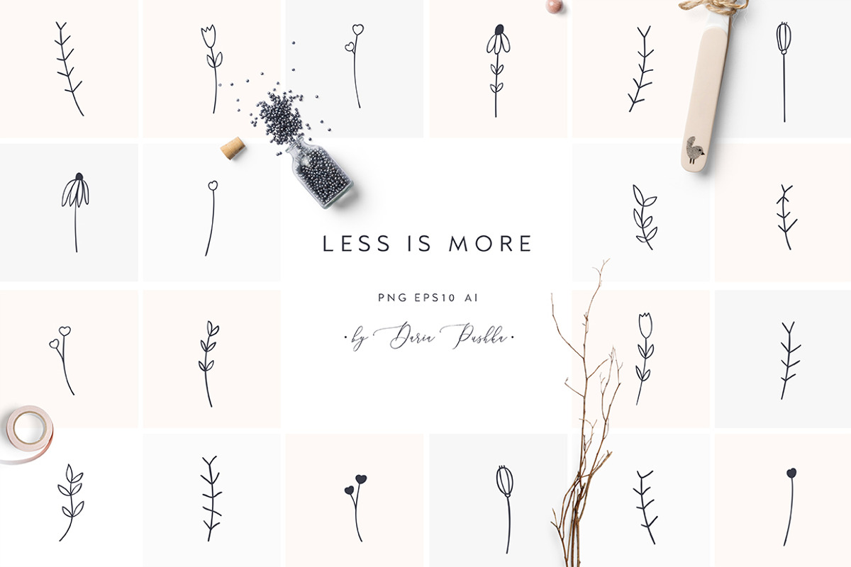 110 FLORAL ELEMENTS, an Illustration by Luna Dreams (Photo 6 of 7)
