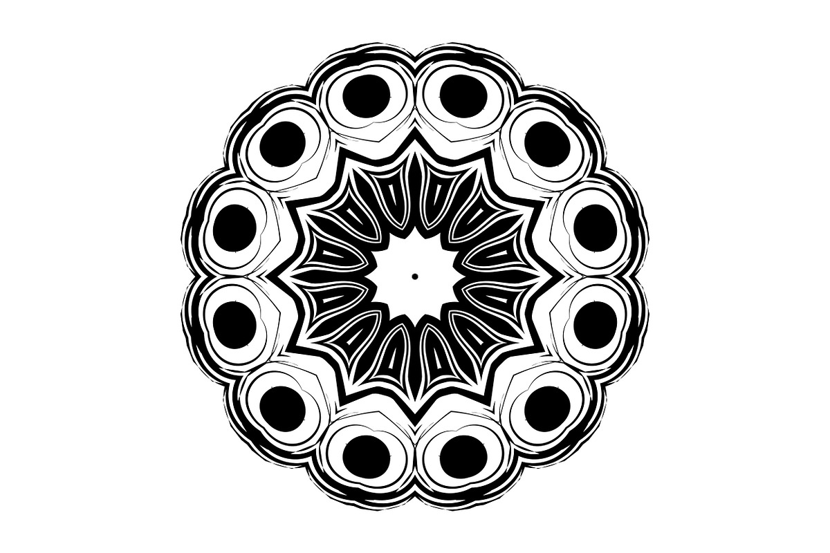 Black and White Mandala Patterns Set, a Decorative Illustration by NJ Himel (Photo 83 of 101)