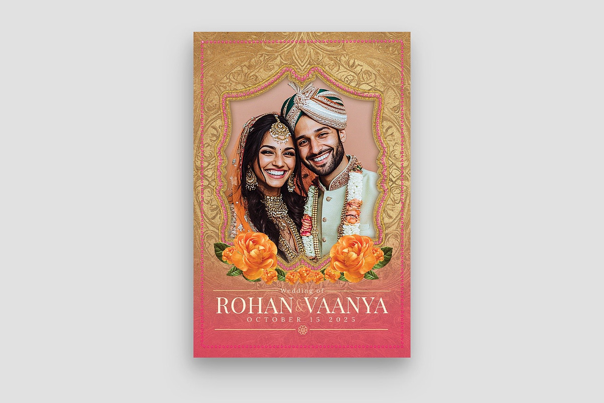 Indian Wedding Invitation Template, a Card Template by BrandPacks (Photo 3 of 5)