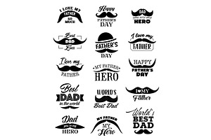 Father Day Icons With Mustaches