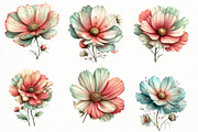 Whimsical Cosmos Flower Clipart, an Illustration by Designworld (Thumbnail 3 of 8)