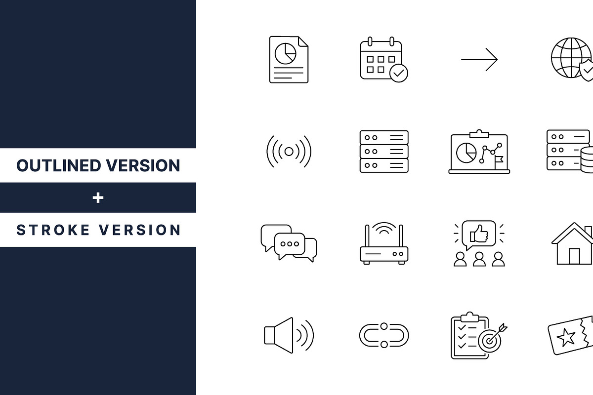 20 Marketing and Web Line Icons Set, an Outline Icon by SJ DESIGN (Photo 1 of 2)