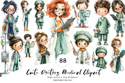Cute Doctors Medical Clipart, a Seasonal Illustration by CreationArt (Thumbnail 1 of 9)