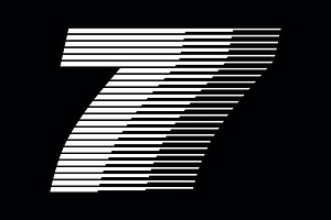 Number 7 speed motion lines logo