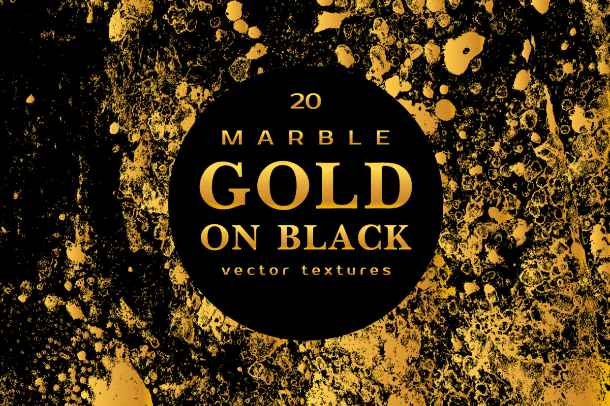 MARBLE GOLD ON BLACK Vector Textures, a Texture Graphic by ekaart (Photo 1 of 11)
