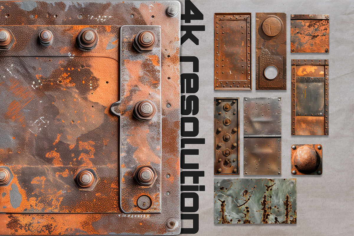 METALLIC GRUNGE ELEMENTS, an Object Graphic by BeNone Designs (Photo 3 of 5)