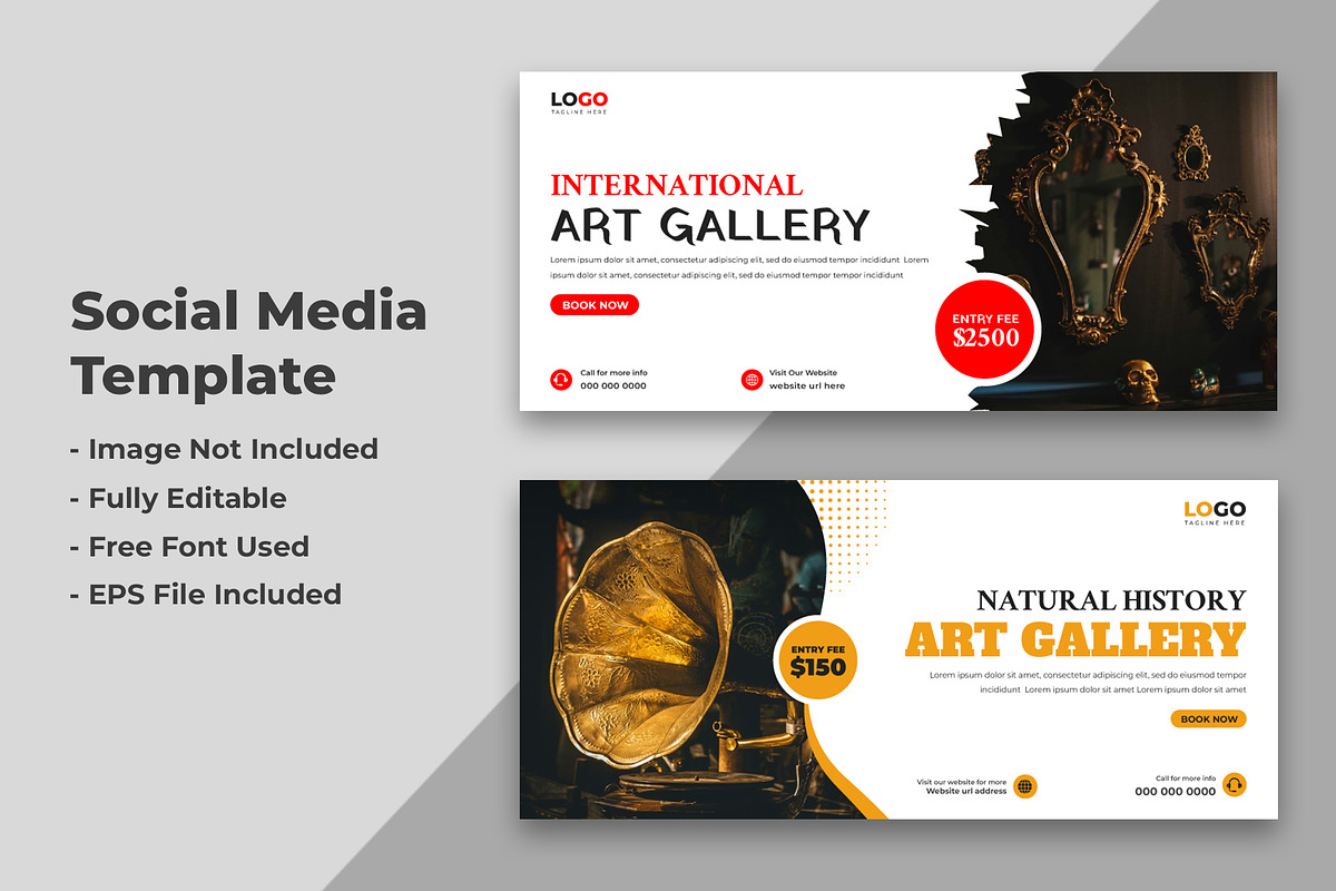 Art gallery Social Media Cover, a Social Media Template by nandinigraphics (Photo 1 of 2)