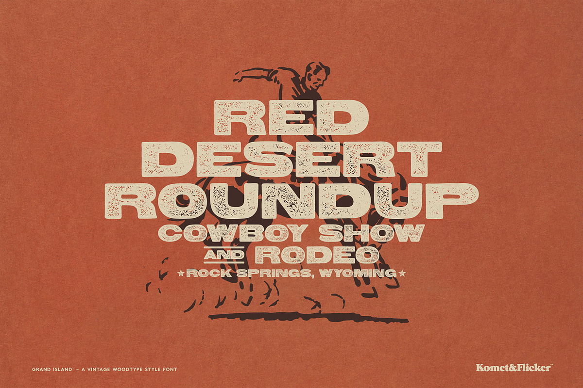 Grand Island - A Woodtype Font, a Sans Serif Font by Komet & Flicker (Photo 14 of 15)