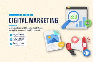 Digital marketing, an Object Illustration by pictranoosa_studio