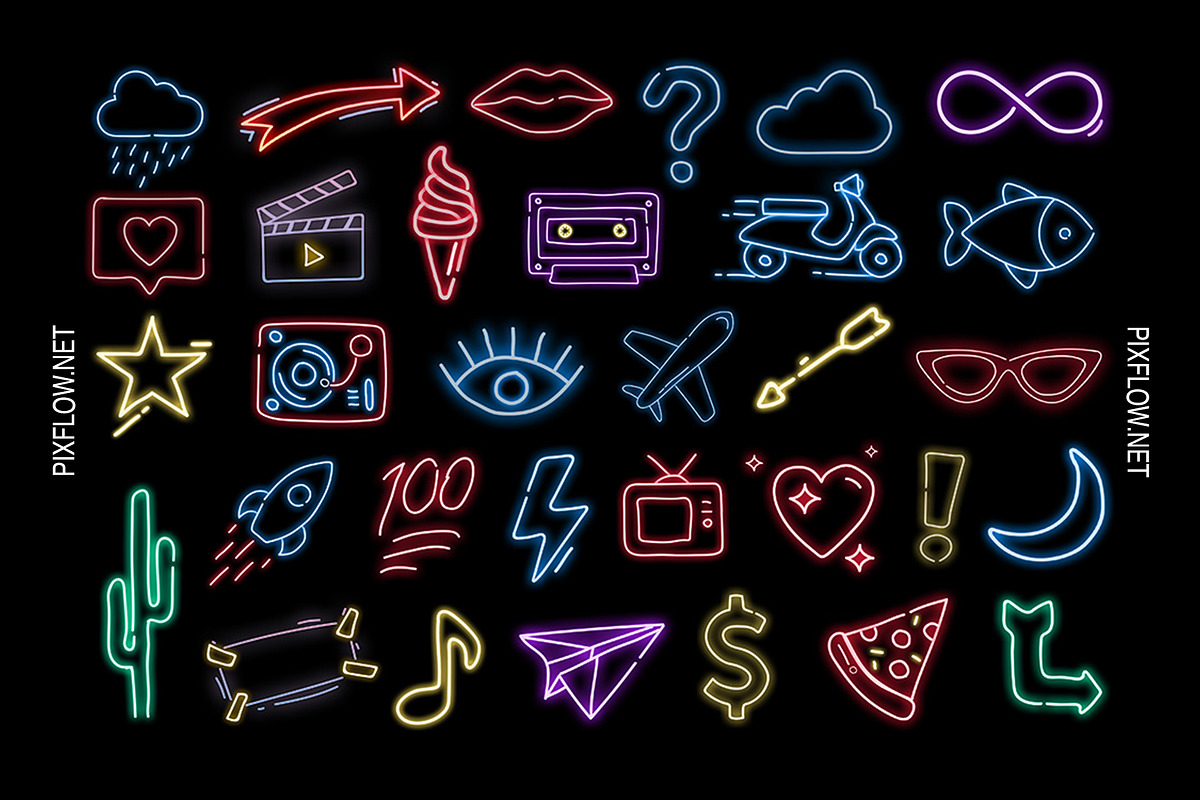 Neon Icons, an Outline Icon by Pixflow (Photo 6 of 6)