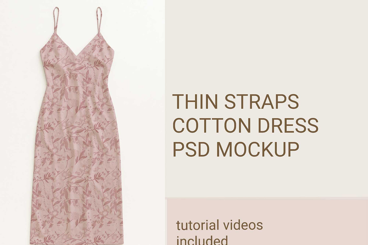 Thin Straps Cotton dress mockup, a Shirt Mockup by jenartstudio (Photo 3 of 4)
