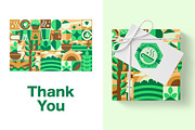 Tea Geometric Mosaic Design Set, a Food Illustration by Lettering_Logo (Thumbnail 7 of 7)