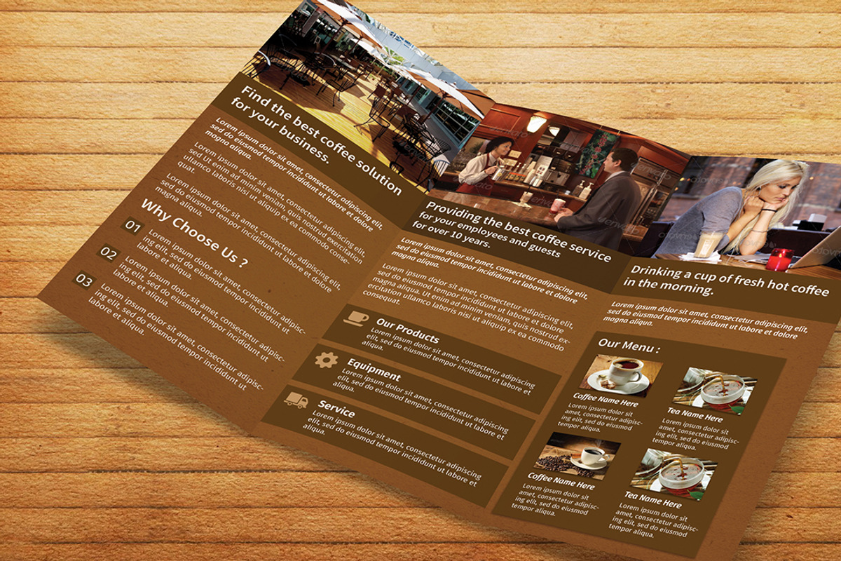 Coffee Shop Restaurant Trifold Broch, a Brochure Template by Creative  designer (Photo 3 of 4)