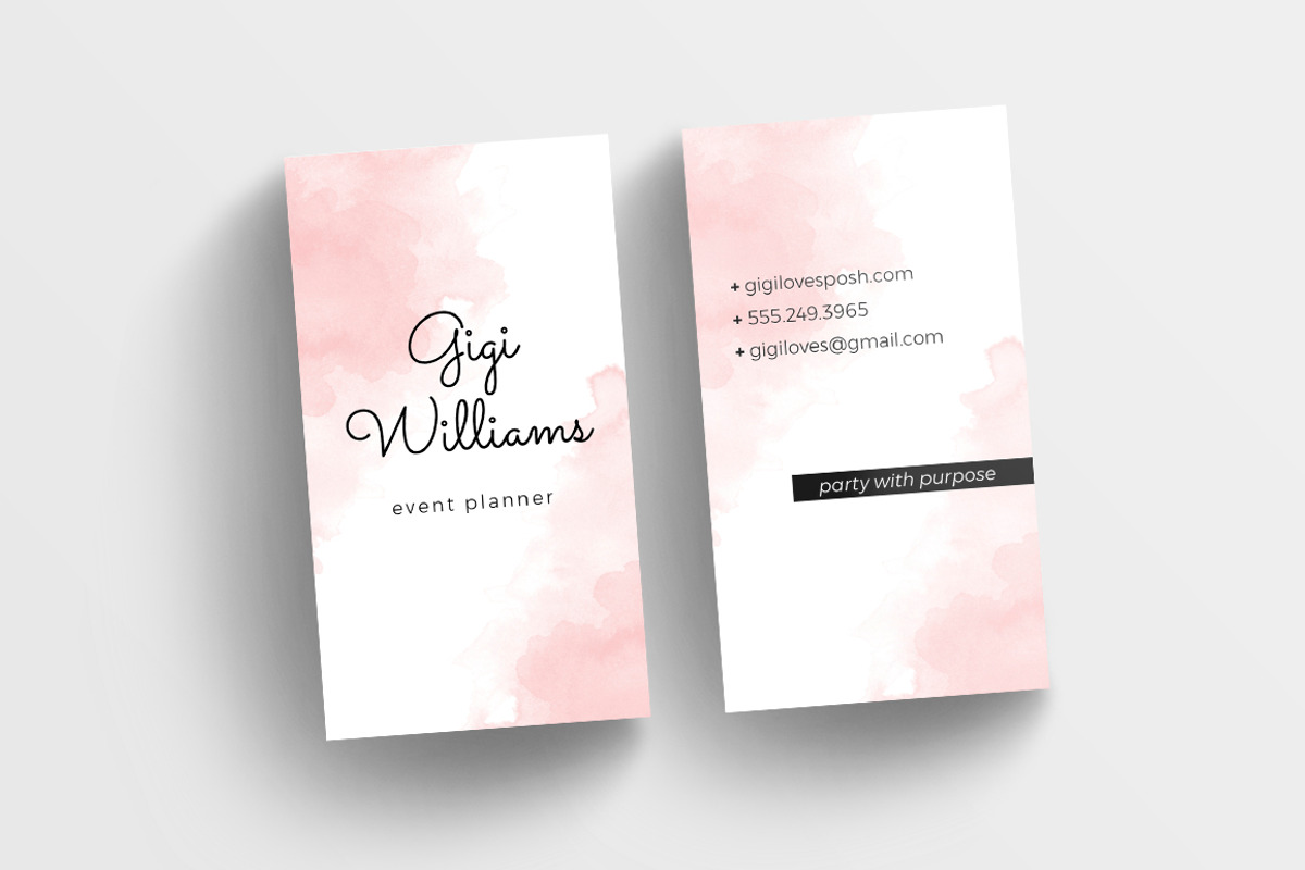 Watercolor Wash Business Card, a Business Card Template by Charming Ink (Photo 3 of 3)