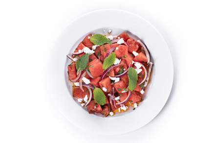 Fresh Watermelon Feta Salad with Mint and Red Onion, a Food & Drink Photo by etorres69