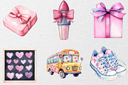 Cute Girly Back to School Clipart Bu, an Illustration by DreamCafeArt (Thumbnail 7 of 7)