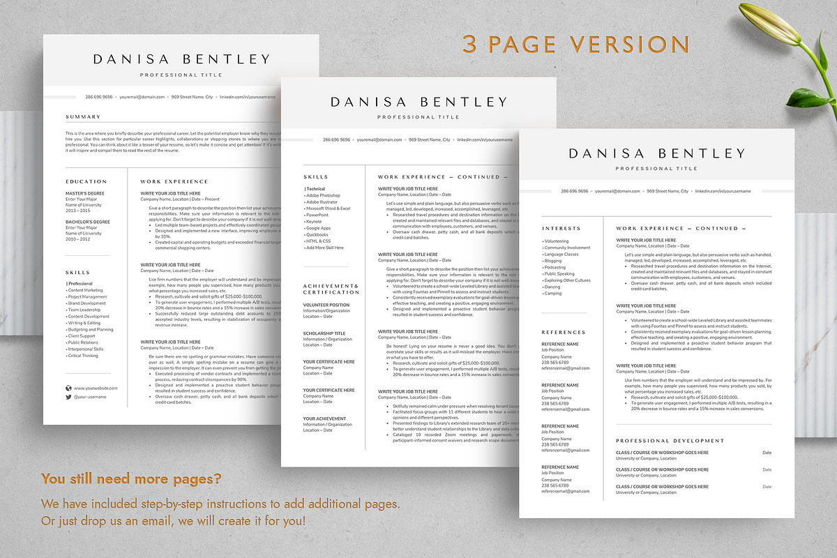 Modern Resume Template, a Resume Template by TheStandOutResume (Photo 4 of 8)