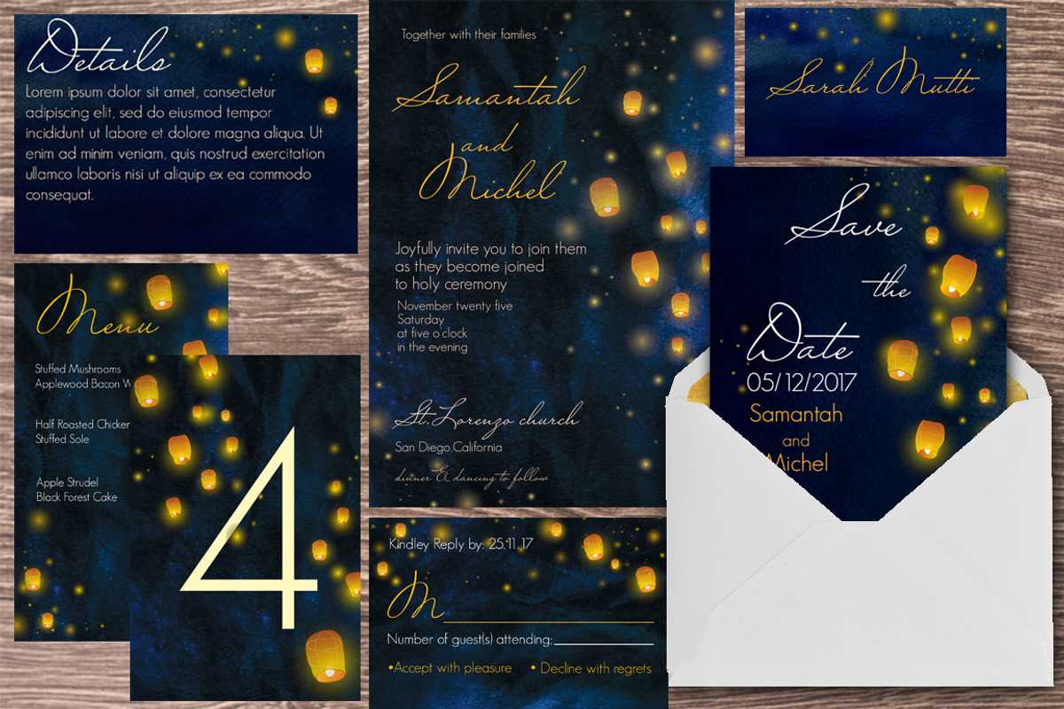 Evening Wedding Collections, an Invitation Template by holaholga (Photo 3 of 5)