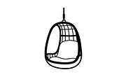 Hanging Egg Chair Silhouette Bundle, an Illustration by Designer_Momina (Thumbnail 50 of 51)
