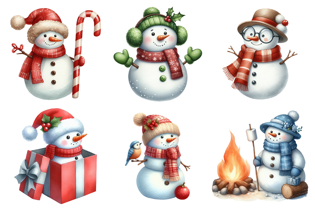 Snowman Winter Clipart, an Illustration by Daily.Designs (Photo 3 of 4)