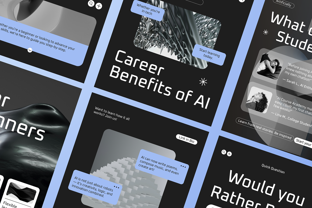 AI Course Academy Instagram Post, a Social Media Template by Annora Studio