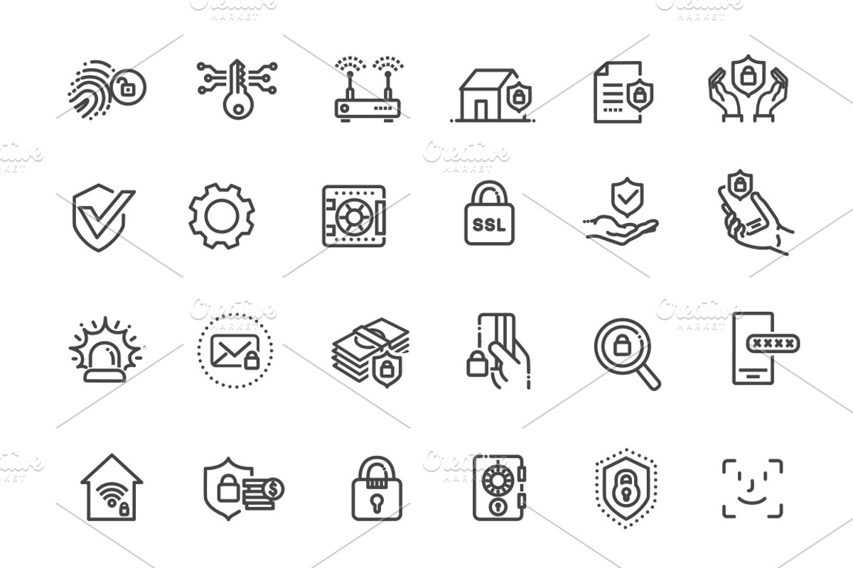 Security Web Icons, an Outline Icon by Tettygreen (Photo 2 of 2)