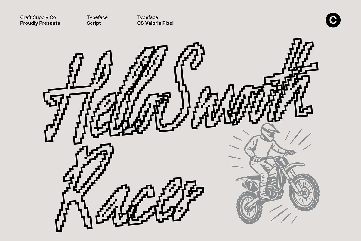 CS Valoria Pixel, a Script Font by Craft Supply Co. (Photo 5 of 8)