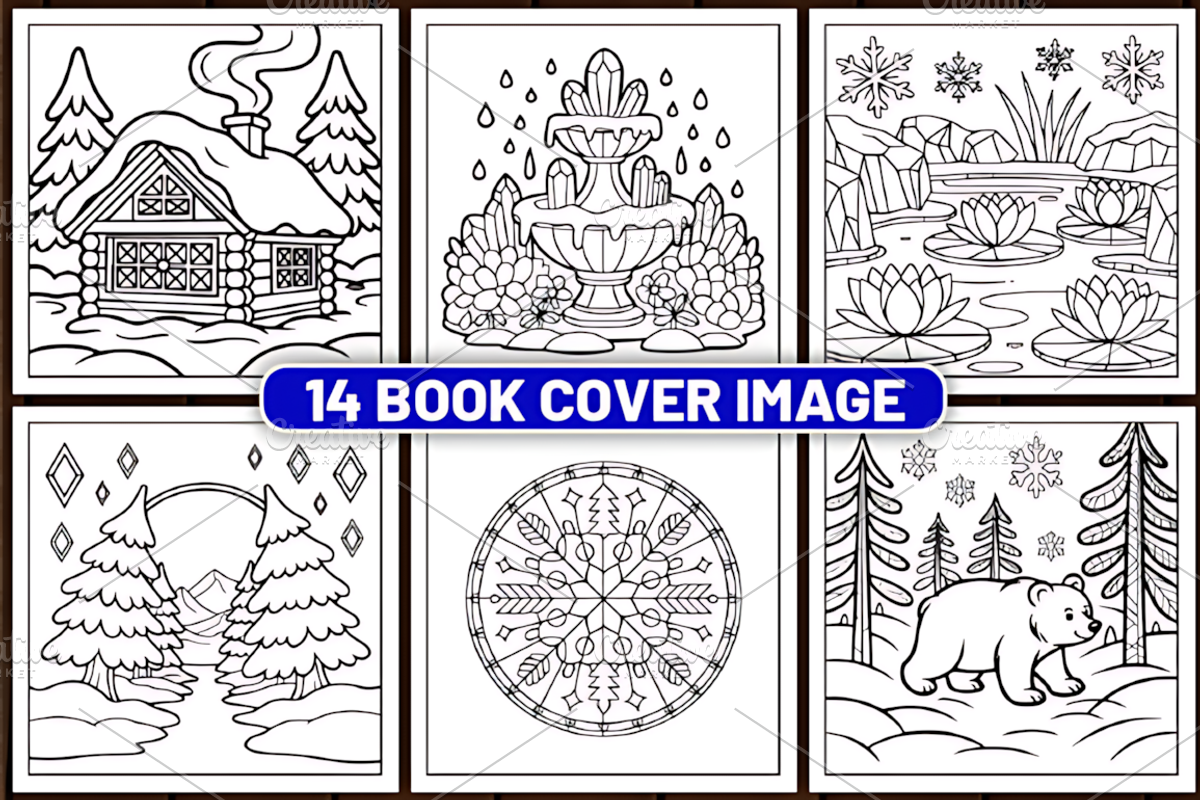 62 Stained Glass Winter Coloring, a Seasonal Illustration by Design Art (Photo 2 of 5)