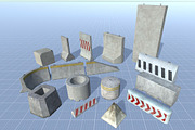 16 Concrete Barriers - Big Pack, an Environmental 3D Model by 3DCaster (Thumbnail 4 of 34)