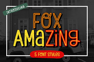 Fox Amazing : 5 Font Styles, a Handwritten Font by Fox7 By Rattana