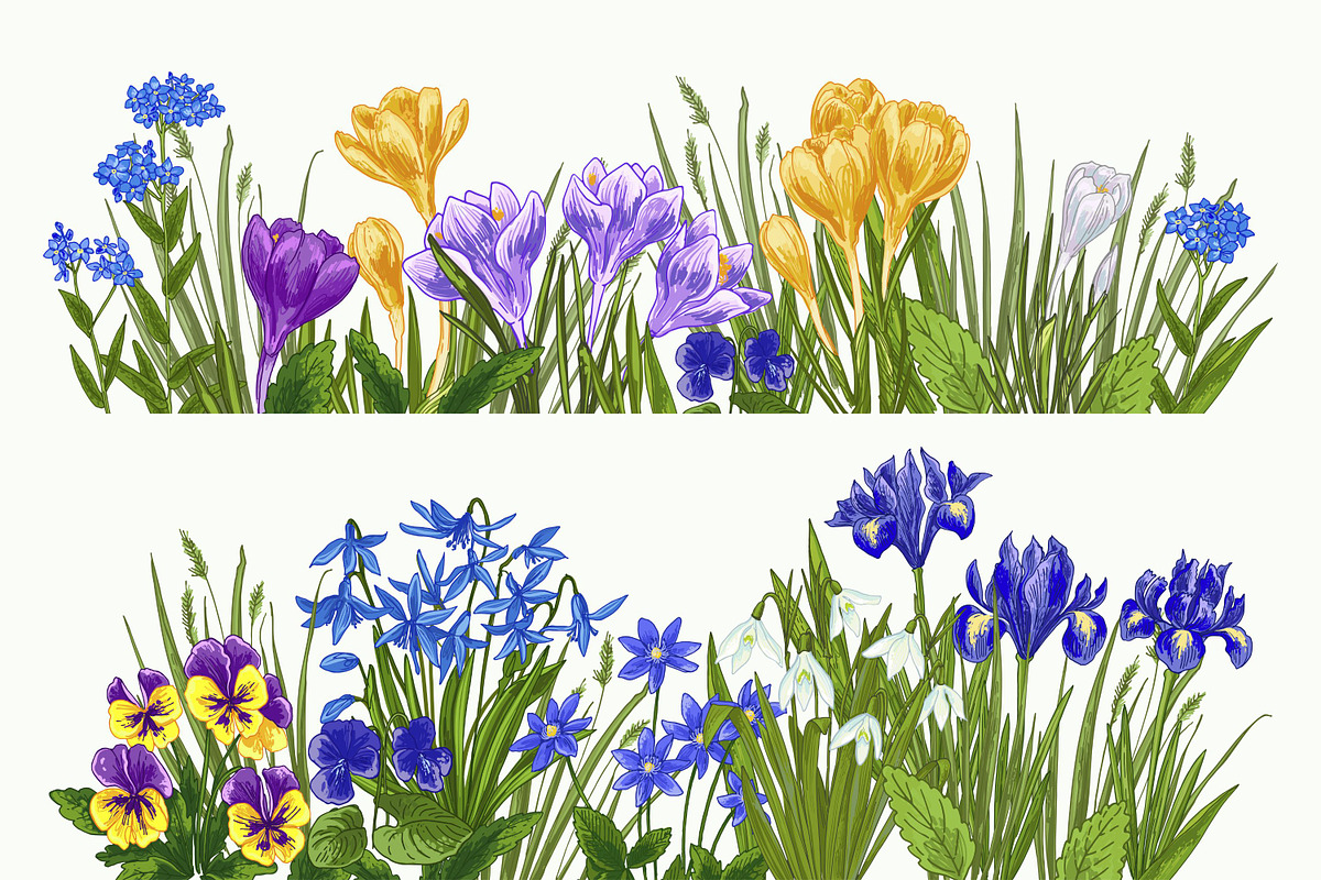 Spring flowers Color vector, a Decorative Illustration by irina.vaneeva (Photo 3 of 4)