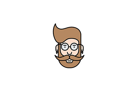 Hipster's Face Logo