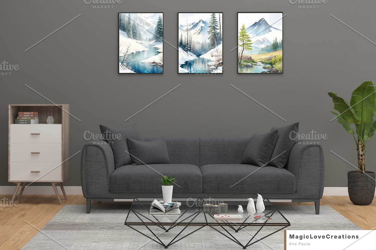 Winter Mountain Landscape Printable, a Poster Template by MagicLove Creations (Photo 3 of 8)