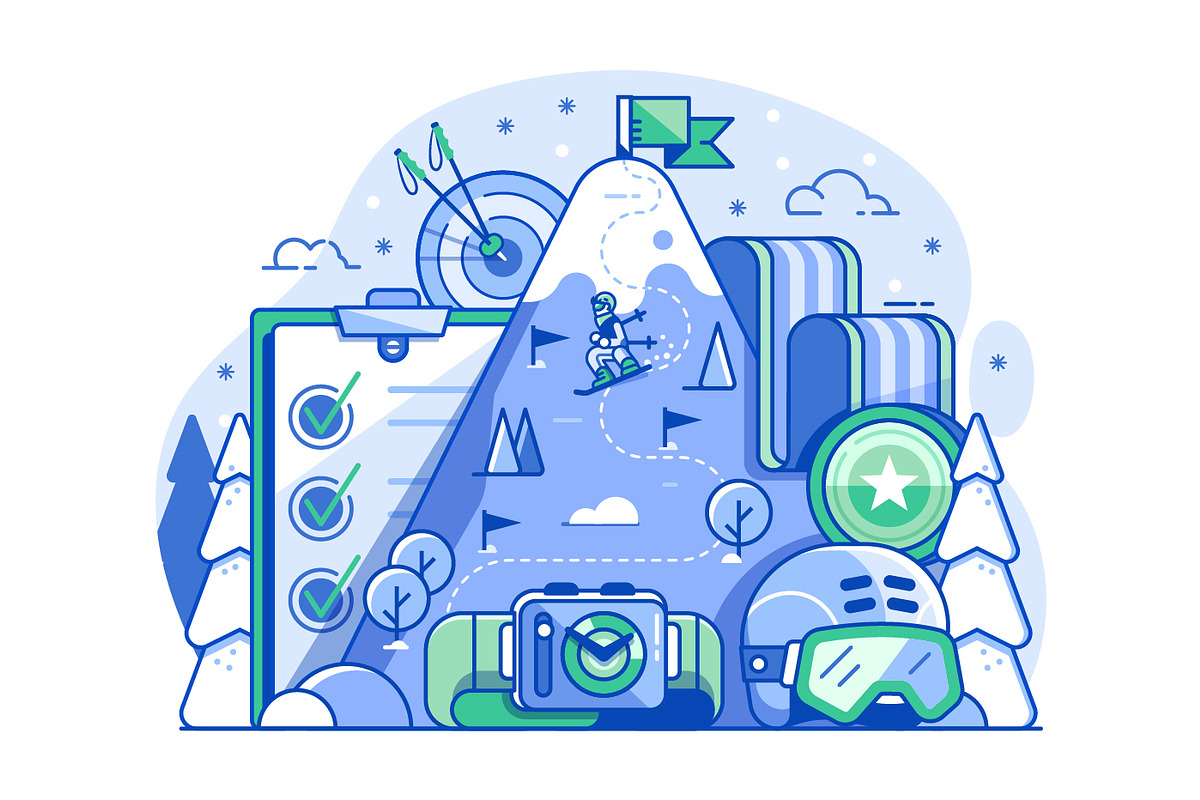 Skiing Resort Web Illustrations, a Sport Illustration by Alex Krugli (Photo 5 of 15)