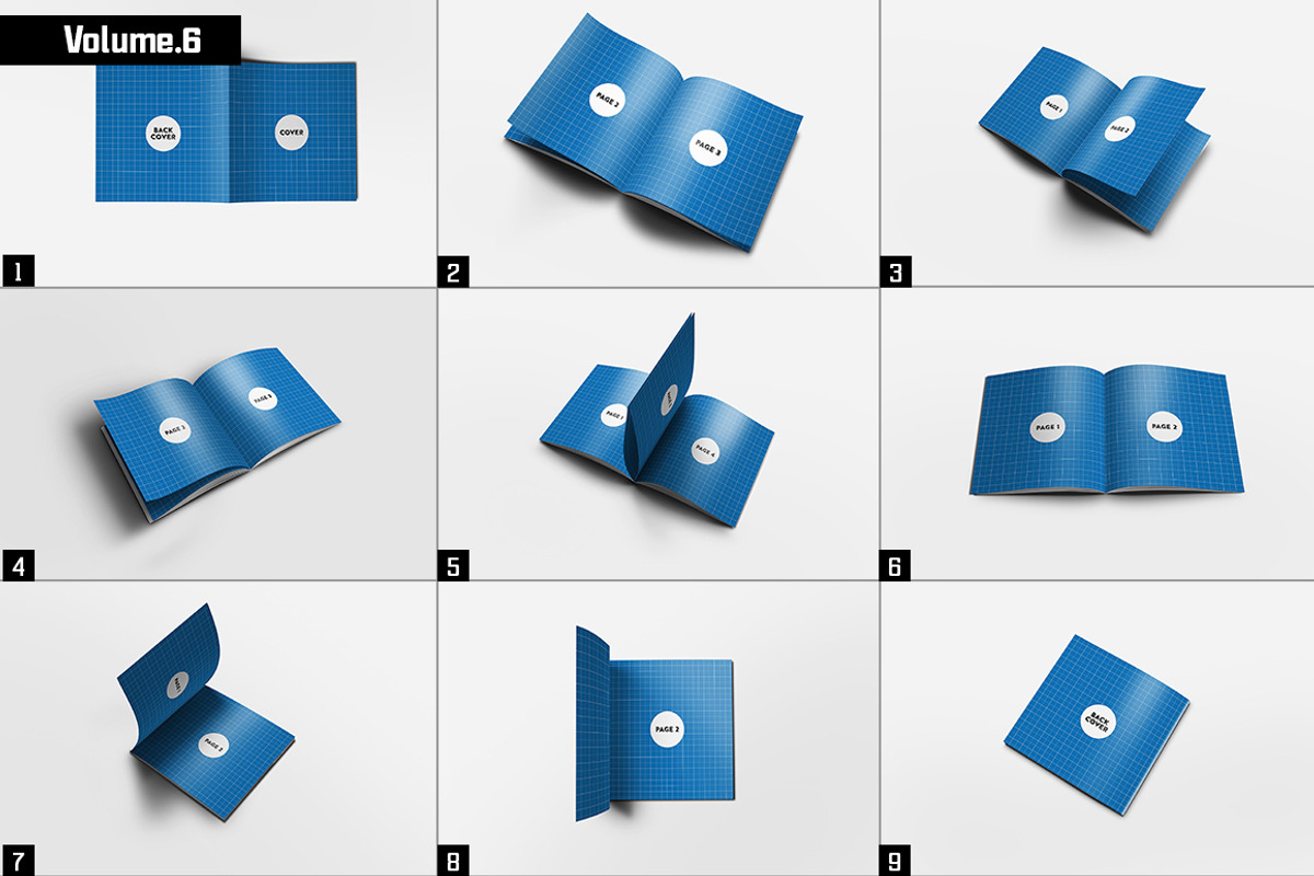 Square Brochure Mockups Pack Bundle, a Print Template by Kongkow (Photo 7 of 15)