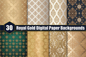 Royal Gold Digital Paper Backgrounds, a Background Graphic by protabsorkar11