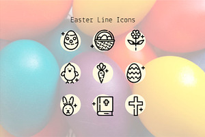 Easter Line Icons, an Outline Icon by Lyolya Profitrolya