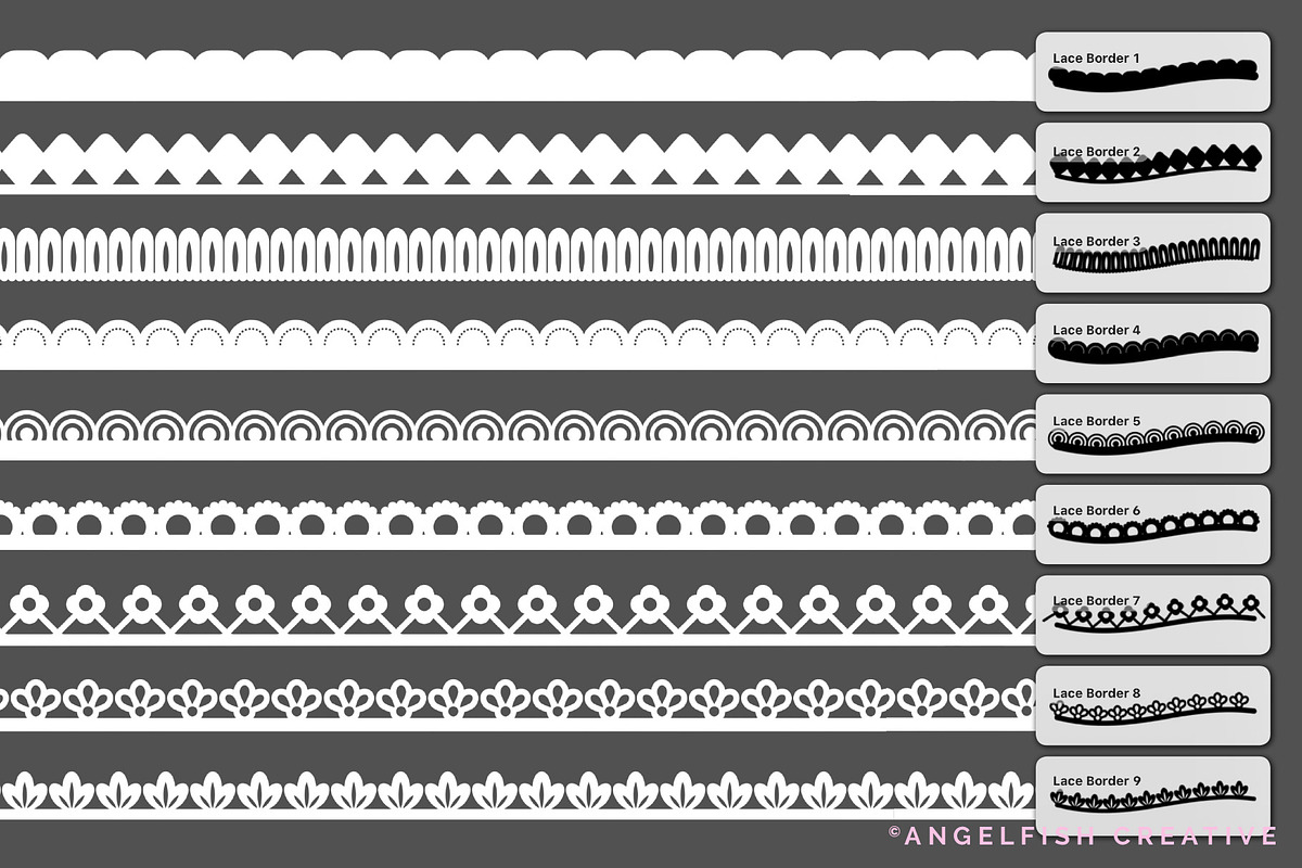 Lace Border Brushes for Procreate