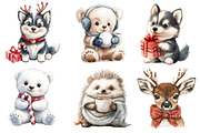 Cute Winter Animals Clipart, an Illustration by Dream Creation (Thumbnail 3 of 6)