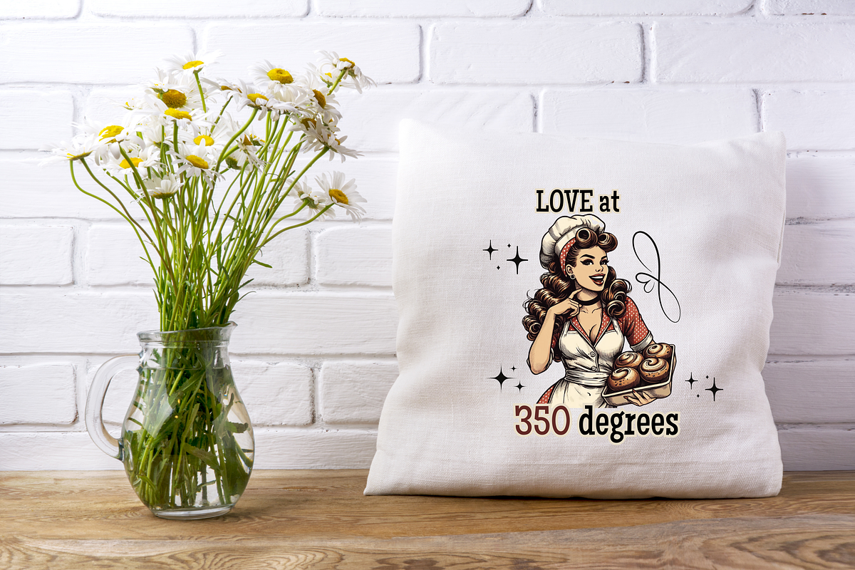 14 Retro Bakery Girl Quotes Bundle, a Food Illustration by ClipArtTime (Photo 3 of 4)