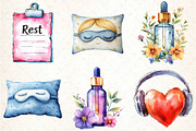 Watercolor Self Care Clipart Bundle, an Illustration by DreamCafeArt (Thumbnail 2 of 5)