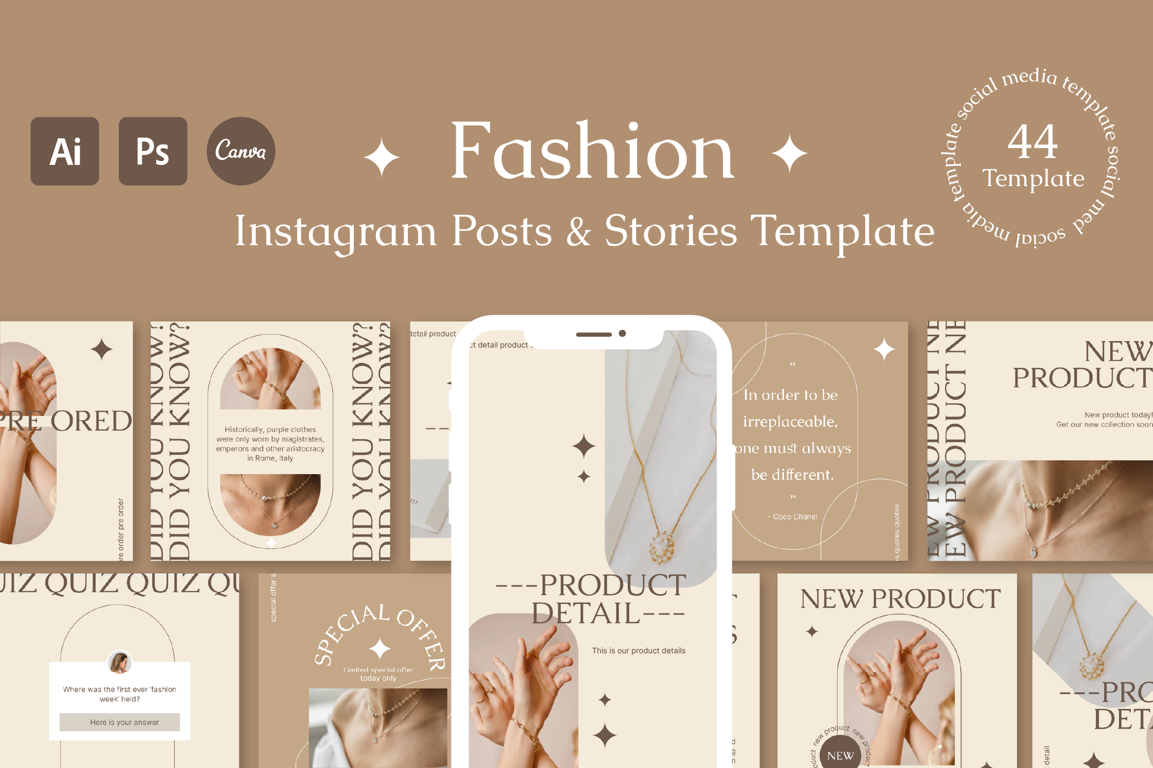 Esthetique Fashion Instagram Kit, A Social Media Template By Illustraly 