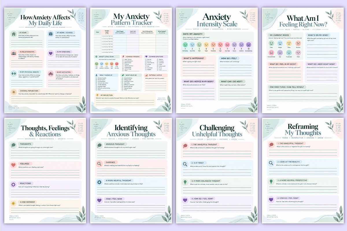 Anxiety Support Workbook | Calming, a Stationery Template by Mustafiz (Photo 3 of 4)